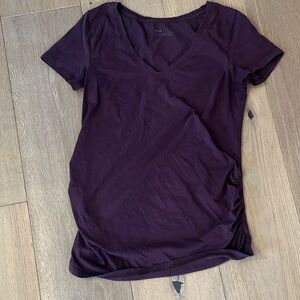 Maternity Pact Organic Deep Purple Short Sleeve Tee